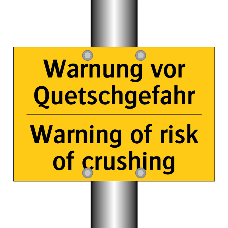 Warnung vor Quetschgefahr - Warning of risk of crushing