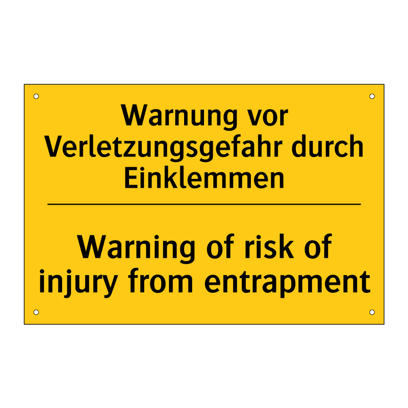 Warnung vor Verletzungsgefahr /.../ - Warning of risk of injury from /.../