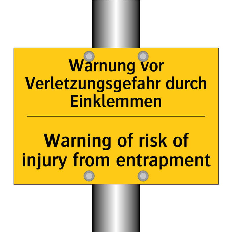 Warnung vor Verletzungsgefahr /.../ - Warning of risk of injury from /.../