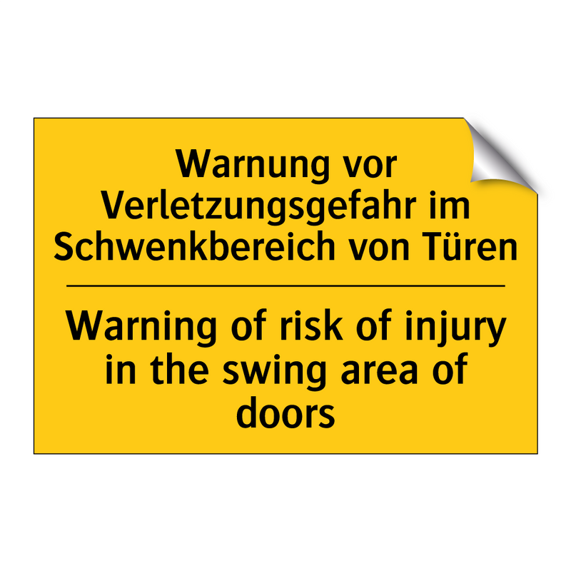 Warnung vor Verletzungsgefahr /.../ - Warning of risk of injury in the /.../