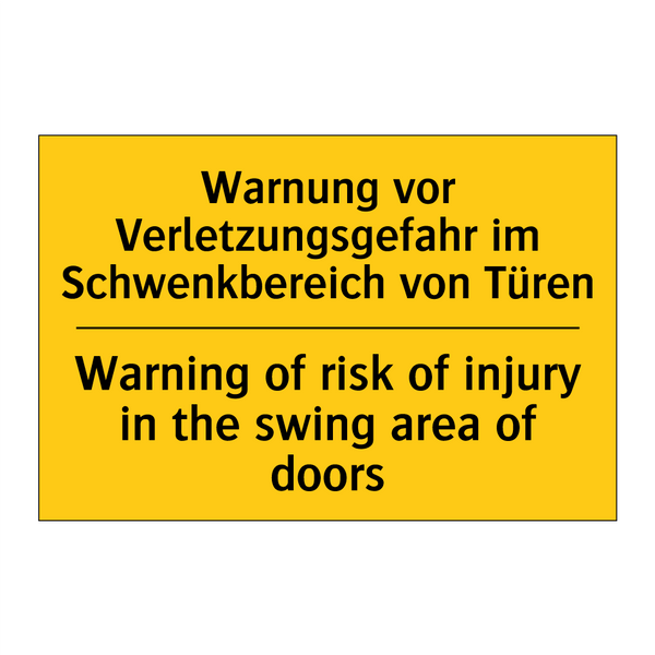 Warnung vor Verletzungsgefahr /.../ - Warning of risk of injury in the /.../