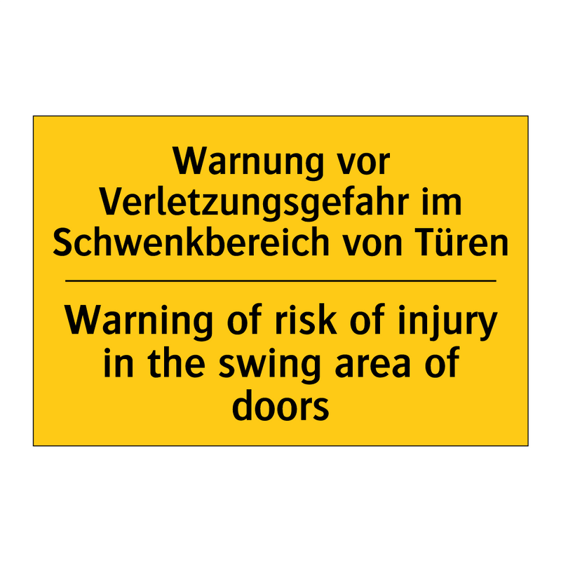 Warnung vor Verletzungsgefahr /.../ - Warning of risk of injury in the /.../