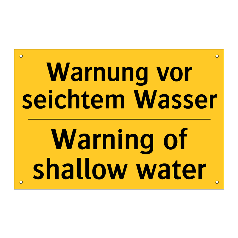 Warnung vor seichtem Wasser - Warning of shallow water