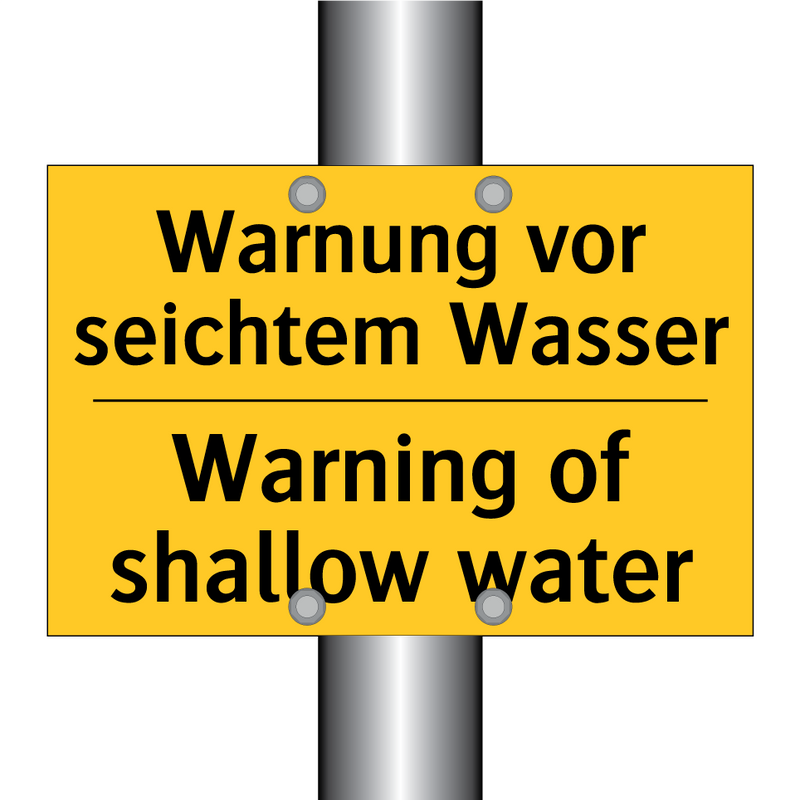 Warnung vor seichtem Wasser - Warning of shallow water