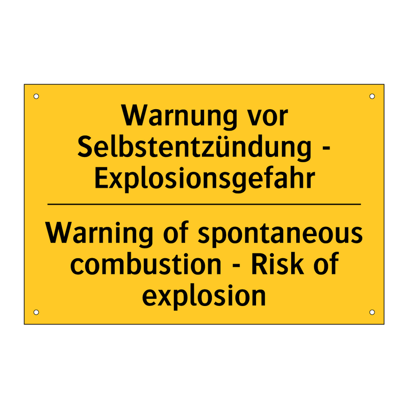 Warnung vor Selbstentzündung - /.../ - Warning of spontaneous combustion /.../