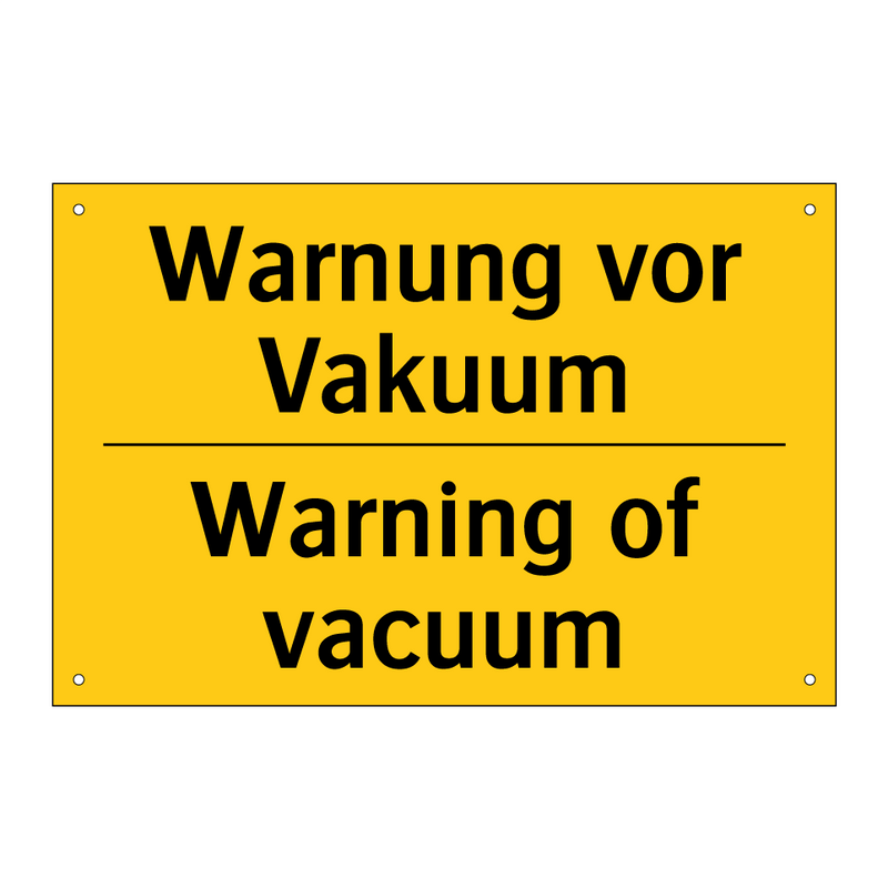 Warnung vor Vakuum - Warning of vacuum