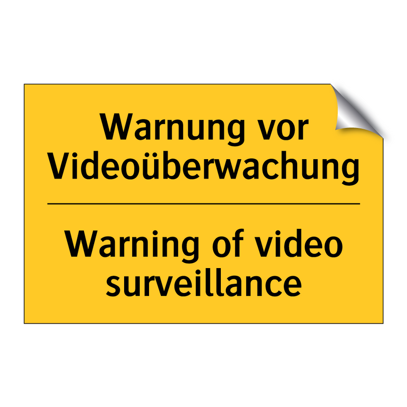 Warnung vor Videoüberwachung - Warning of video surveillance