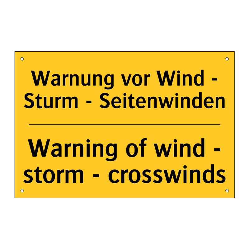 Warnung vor Wind - Sturm - Seitenwinden/.../ - Warning of wind - storm - crosswinds/.../