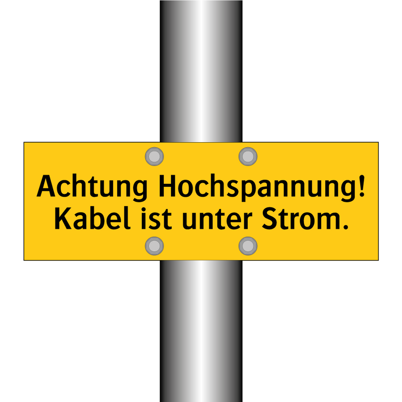 Achtung Hochspannung! Kabel ist unter Strom.