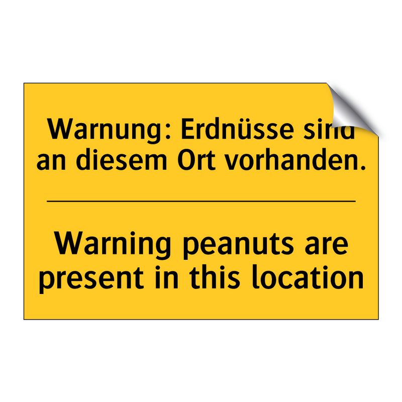 Warnung: Erdnüsse sind an diesem /.../ - Warning peanuts are present in /.../