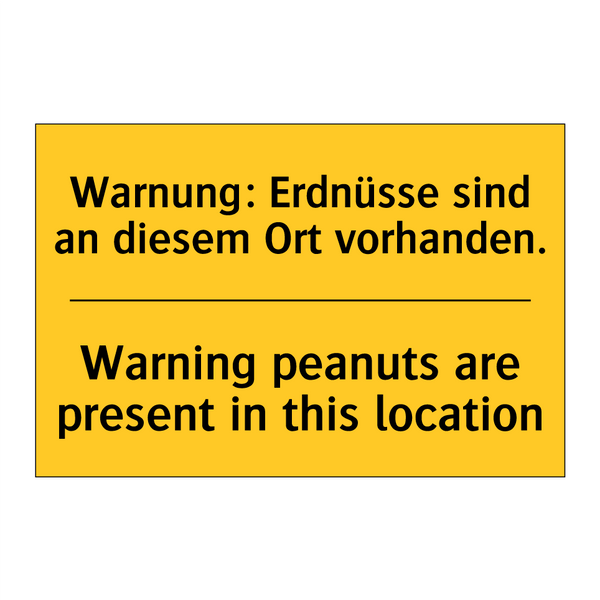 Warnung: Erdnüsse sind an diesem /.../ - Warning peanuts are present in /.../