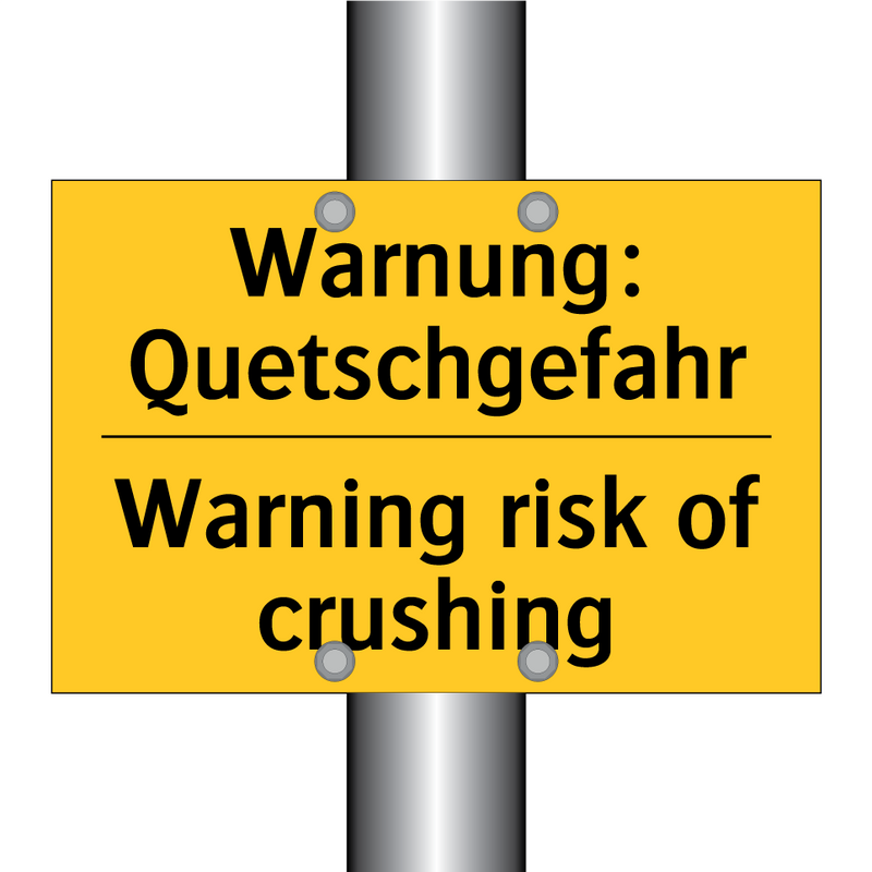 Warnung: Quetschgefahr - Warning risk of crushing