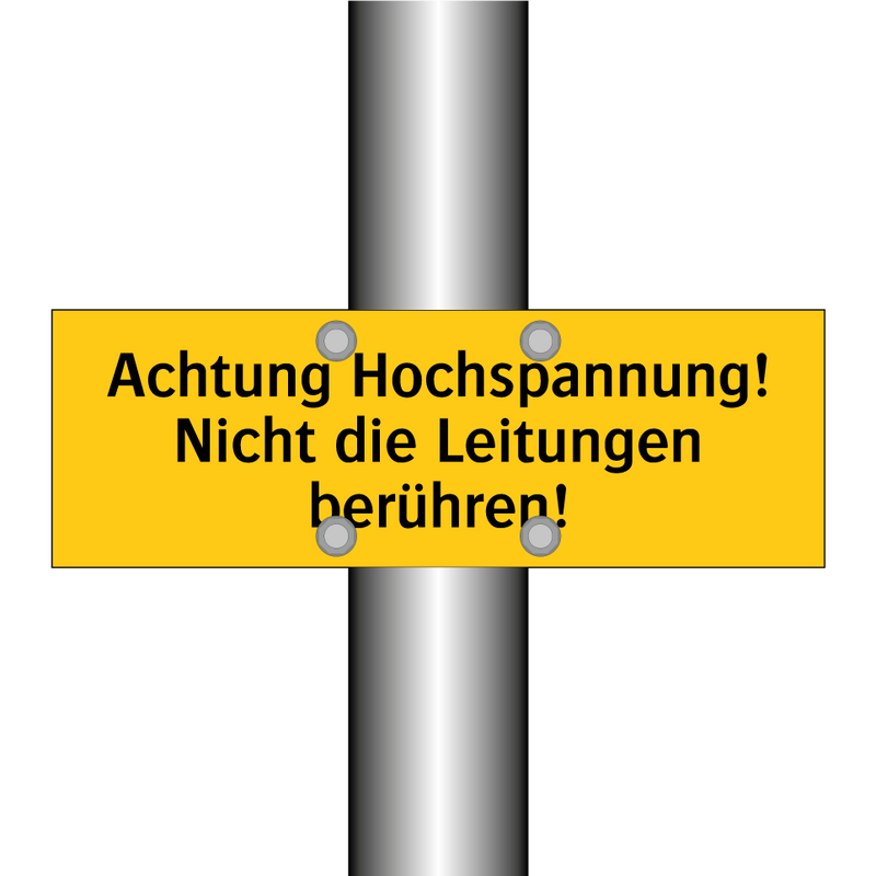 Achtung Hochspannung! Nicht die Leitungen berühren!