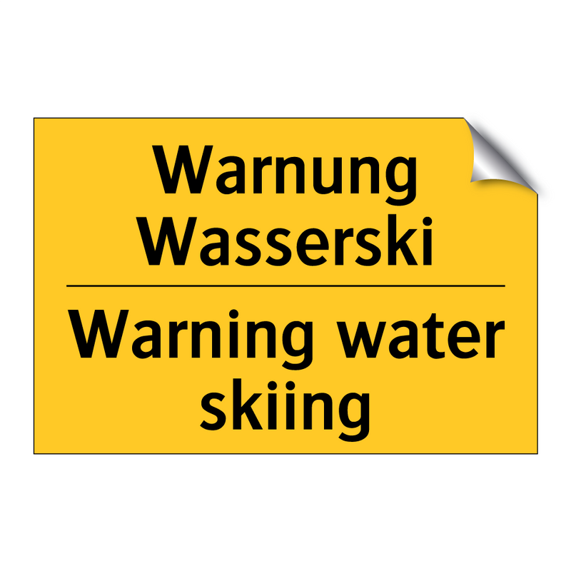 Warnung Wasserski - Warning water skiing