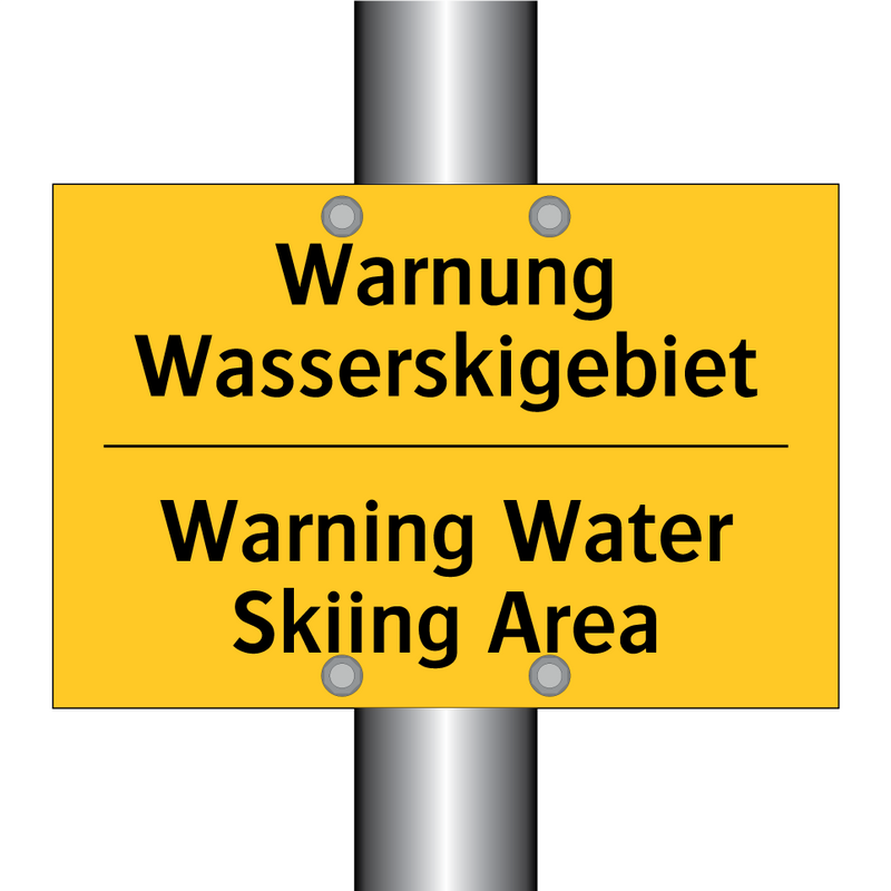 Warnung Wasserskigebiet - Warning Water Skiing Area