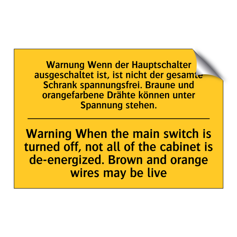 Warnung Wenn der Hauptschalter /.../ - Warning When the main switch is /.../