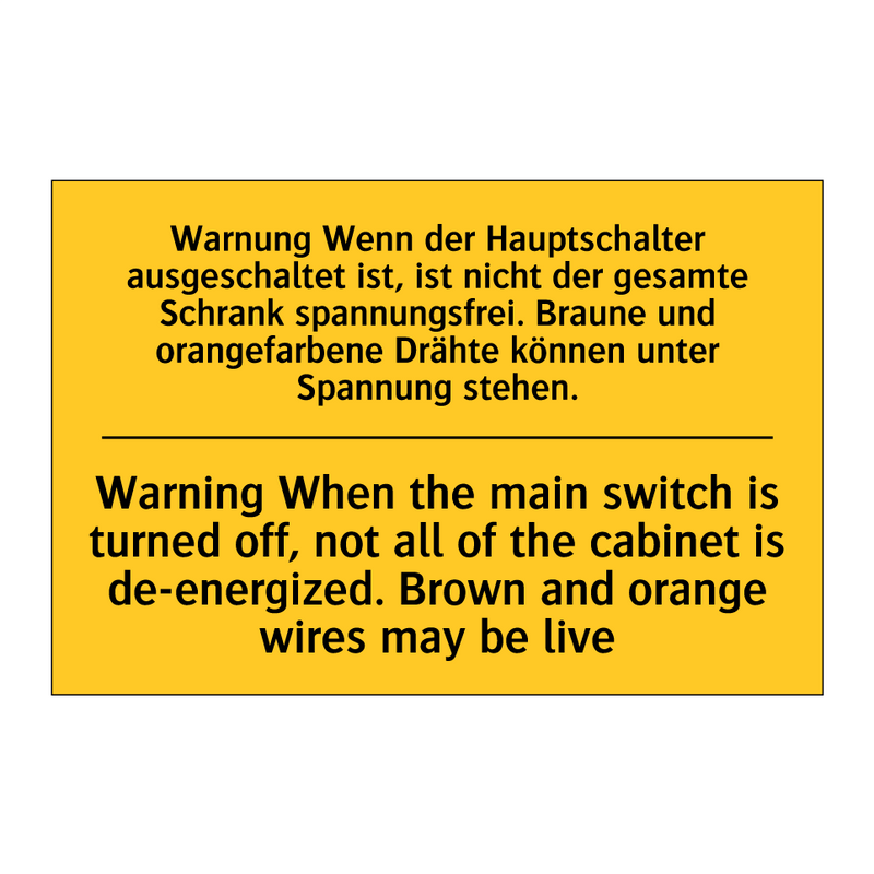 Warnung Wenn der Hauptschalter /.../ - Warning When the main switch is /.../