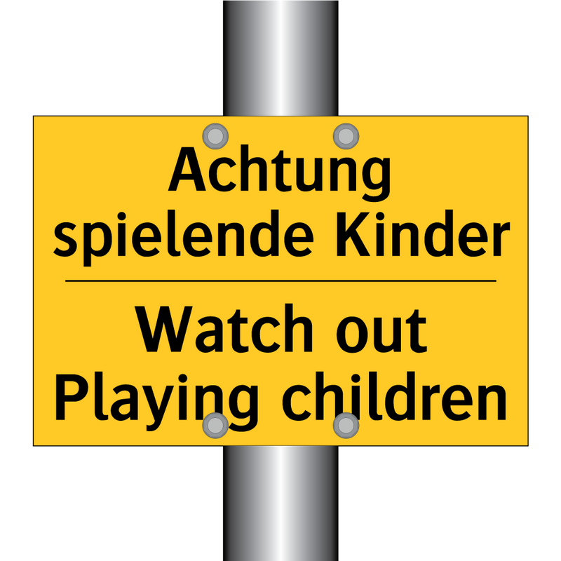 Achtung spielende Kinder - Watch out Playing children