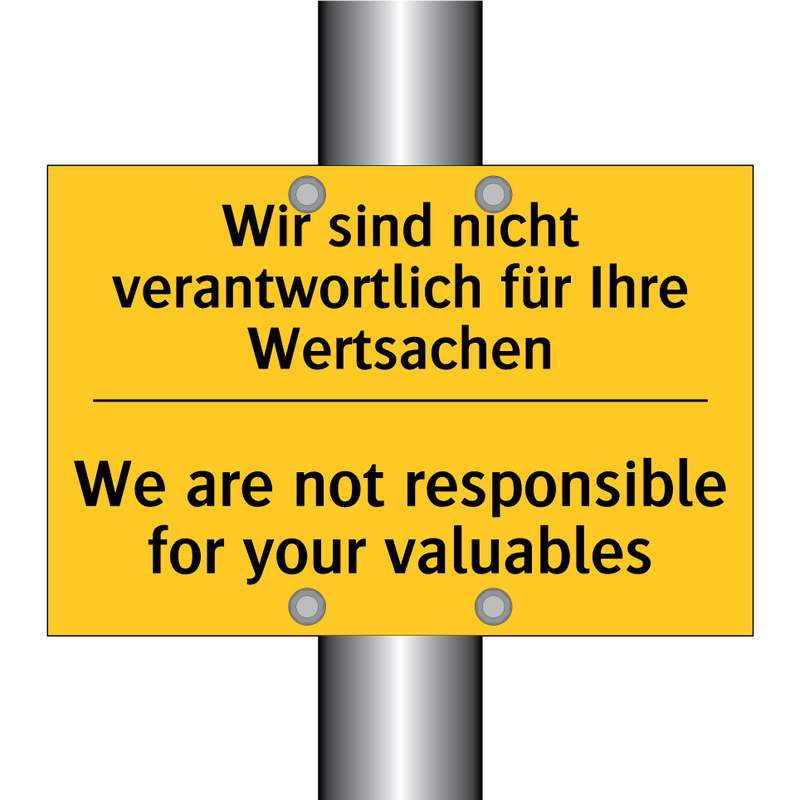 Wir sind nicht verantwortlich /.../ - We are not responsible for your /.../