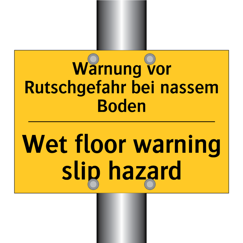 Warnung vor Rutschgefahr bei nassem /.../ - Wet floor warning slip hazard