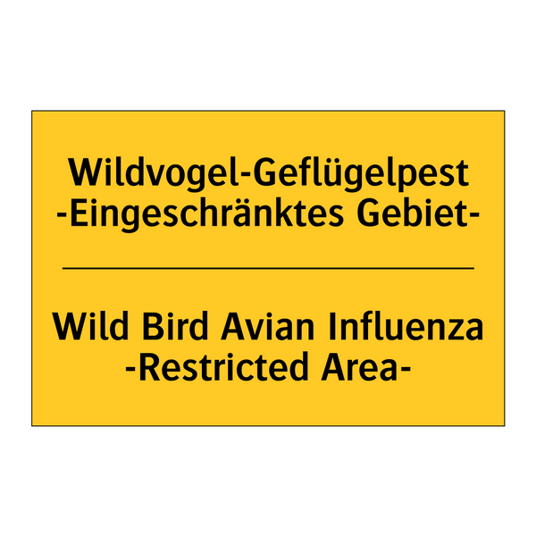 Wildvogel-Geflügelpest -Eingeschränktes /.../ - Wild Bird Avian Influenza -Restricted /.../