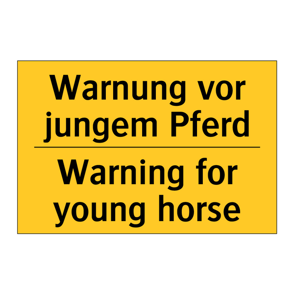 Warnung vor jungem Pferd - Warning for young horse