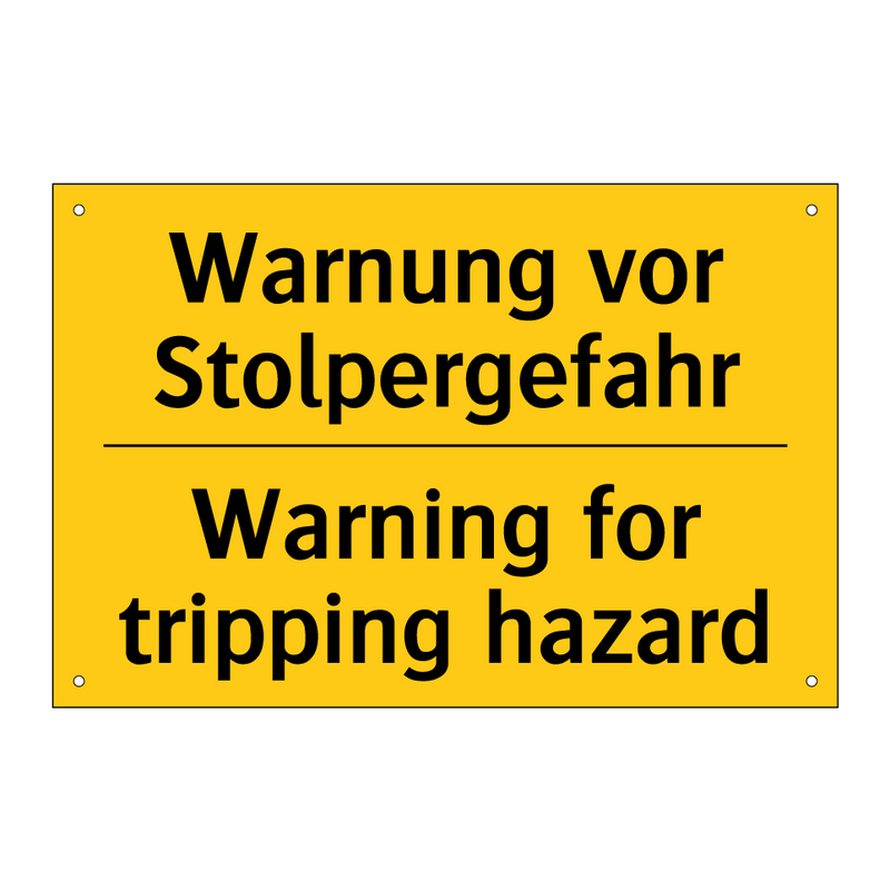 Warnung vor Stolpergefahr - Warning for tripping hazard