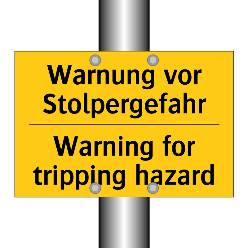 Warnung vor Stolpergefahr - Warning for tripping hazard