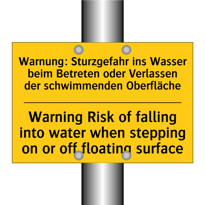 Warnung: Sturzgefahr ins Wasser /.../ - Warning Risk of falling into water /.../