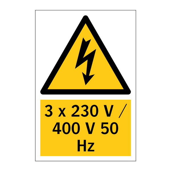 3 x 230 V / 400 V 50 Hz