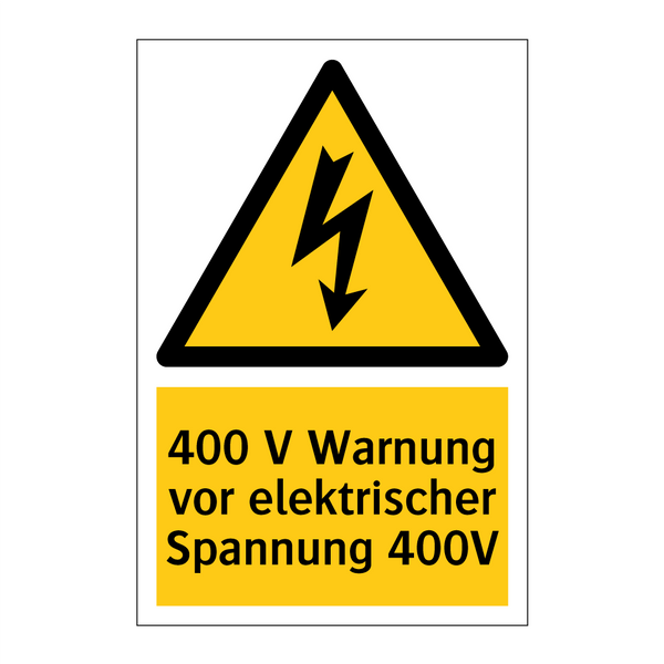 400 V Warnung vor elektrischer Spannung 400V