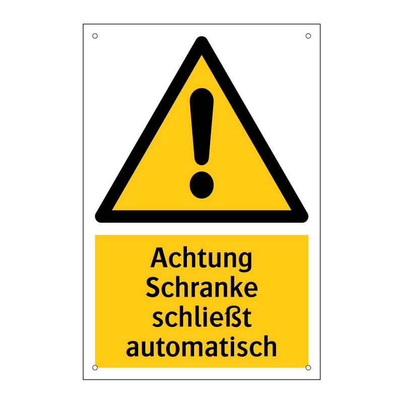 Achtung Schranke schließt automatisch