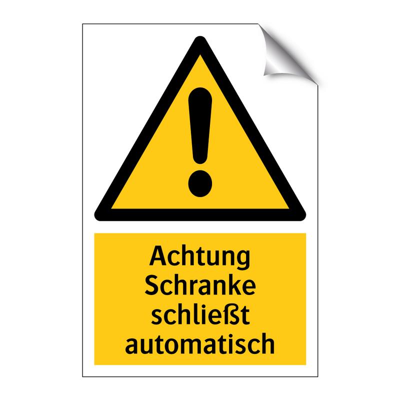 Achtung Schranke schließt automatisch