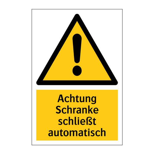 Achtung Schranke schließt automatisch