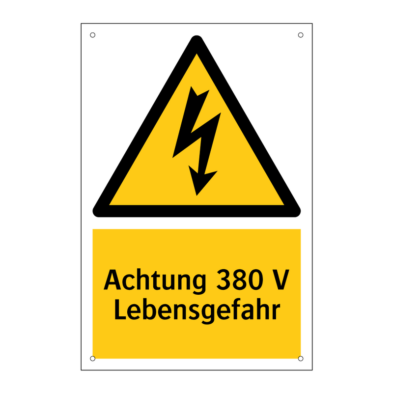 Achtung 380 V Lebensgefahr