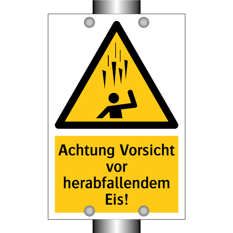 Achtung Vorsicht vor herabfallendem Eis!