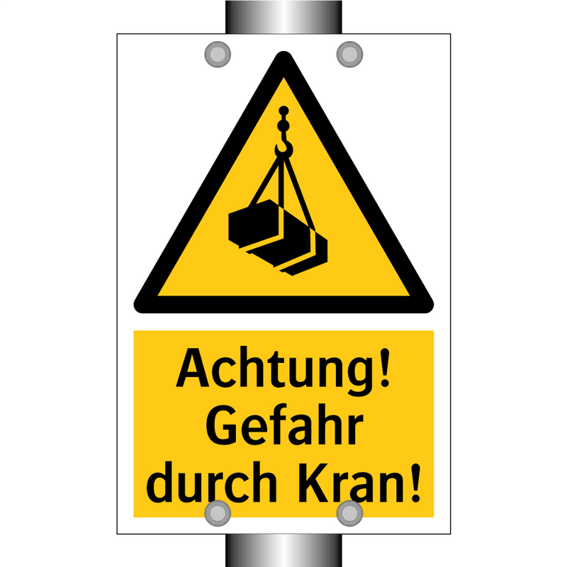 Achtung! Gefahr durch Kran!