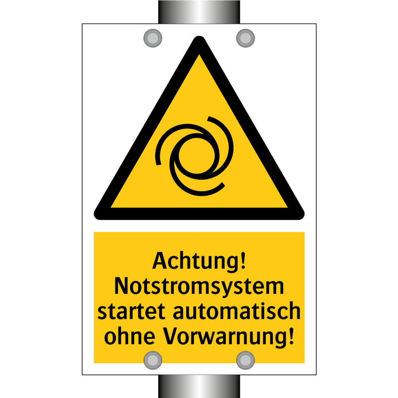 Achtung! Notstromsystem startet automatisch ohne Vorwarnung!