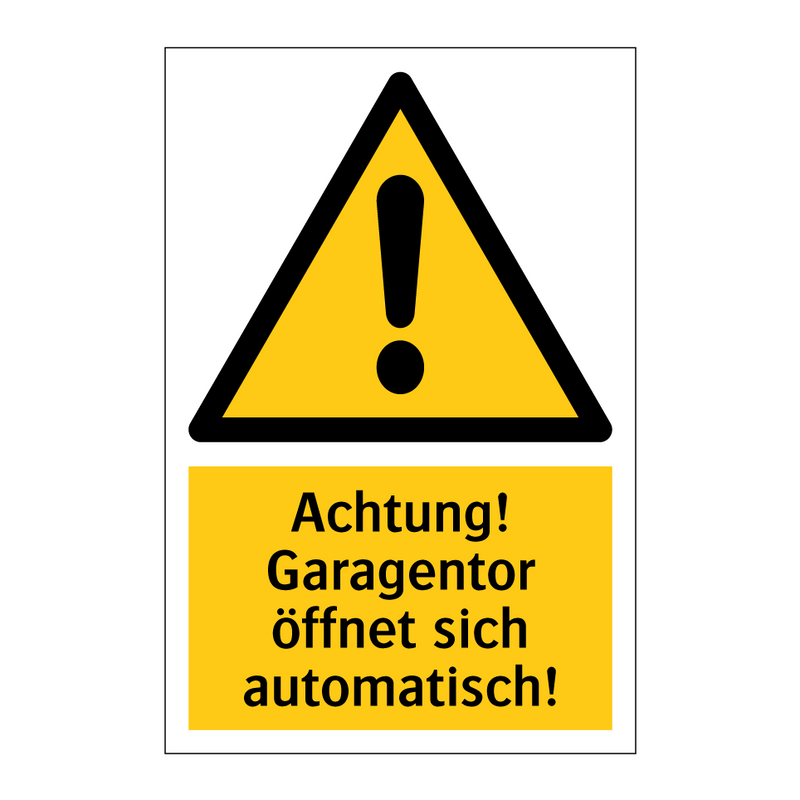 Achtung! Garagentor öffnet sich automatisch!