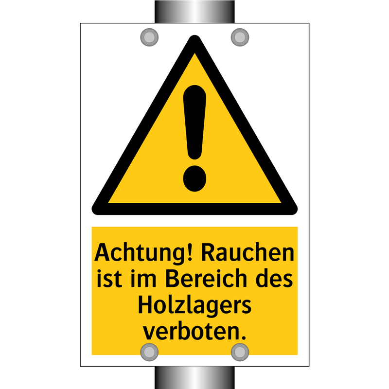 Achtung! Rauchen ist im Bereich des Holzlagers verboten.