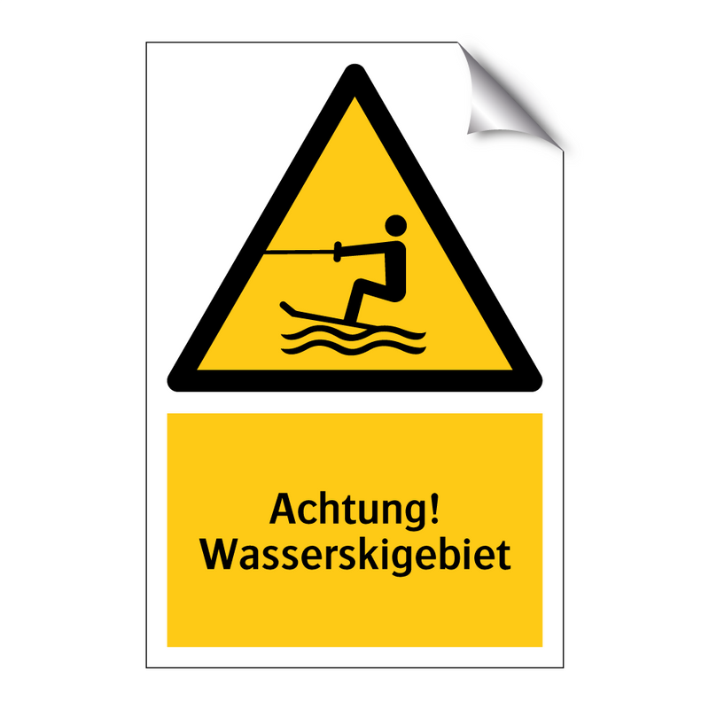 Achtung! Wasserskigebiet