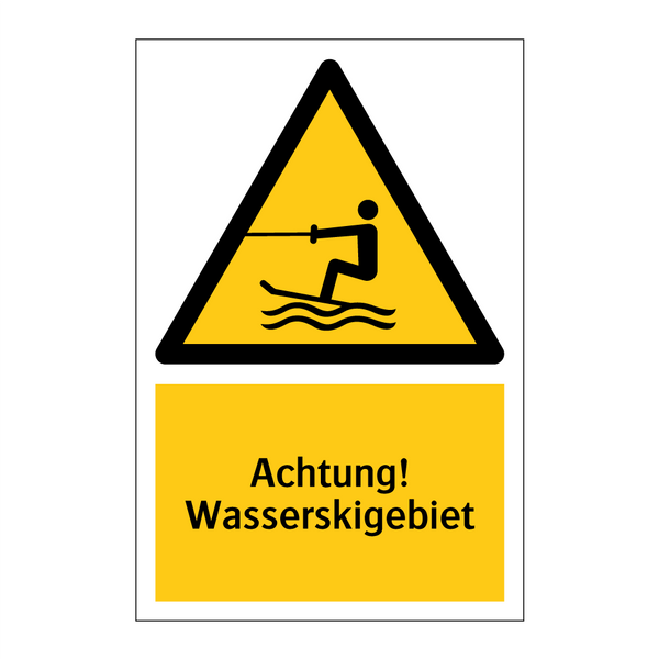 Achtung! Wasserskigebiet