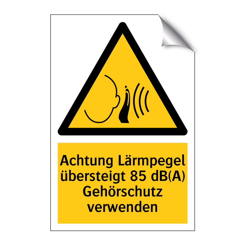 Achtung Lärmpegel übersteigt 85 dB(A) Gehörschutz verwenden