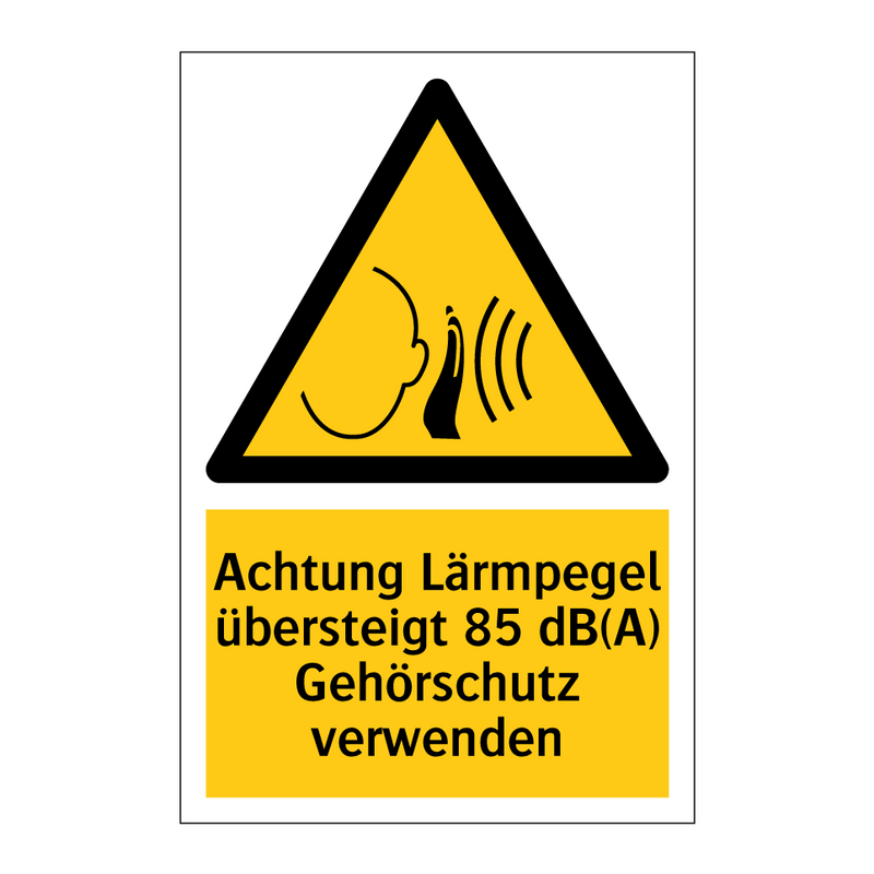 Achtung Lärmpegel übersteigt 85 dB(A) Gehörschutz verwenden