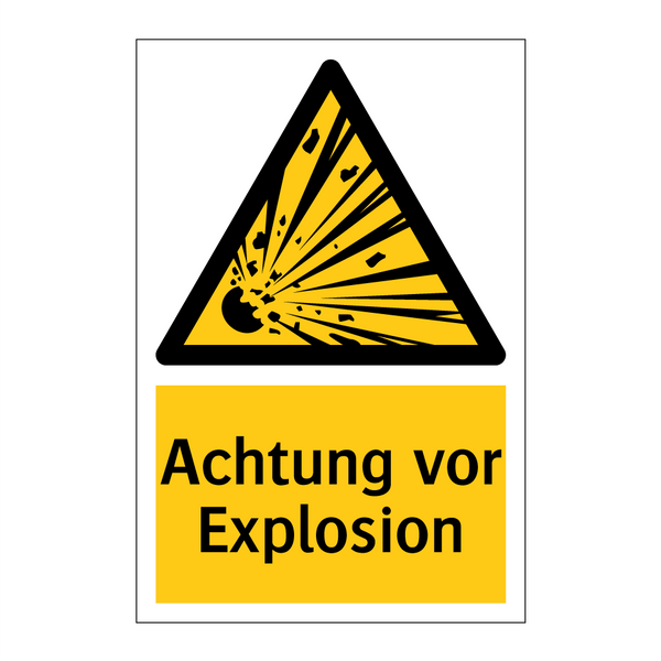 Achtung vor Explosion