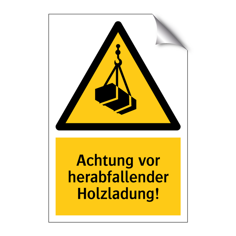 Achtung vor herabfallender Holzladung!