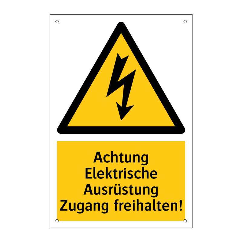 Achtung Elektrische Ausrüstung Zugang freihalten!