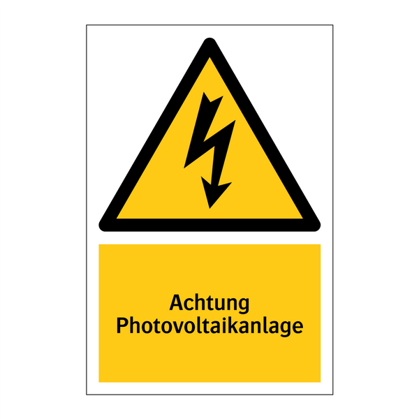 Achtung Photovoltaikanlage