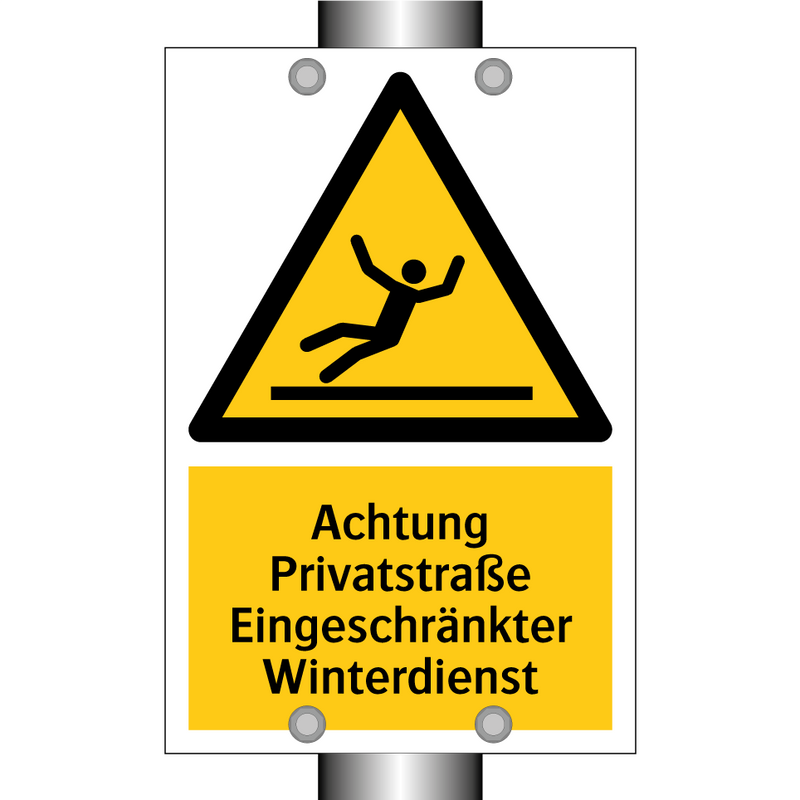 Achtung Privatstraße Eingeschränkter Winterdienst