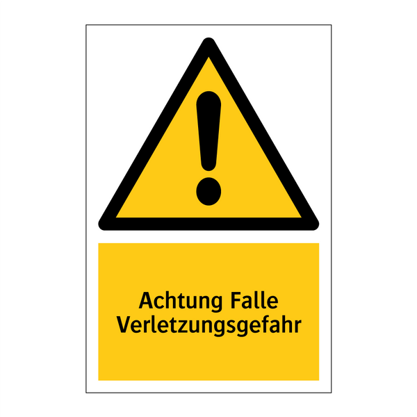 Achtung Falle Verletzungsgefahr